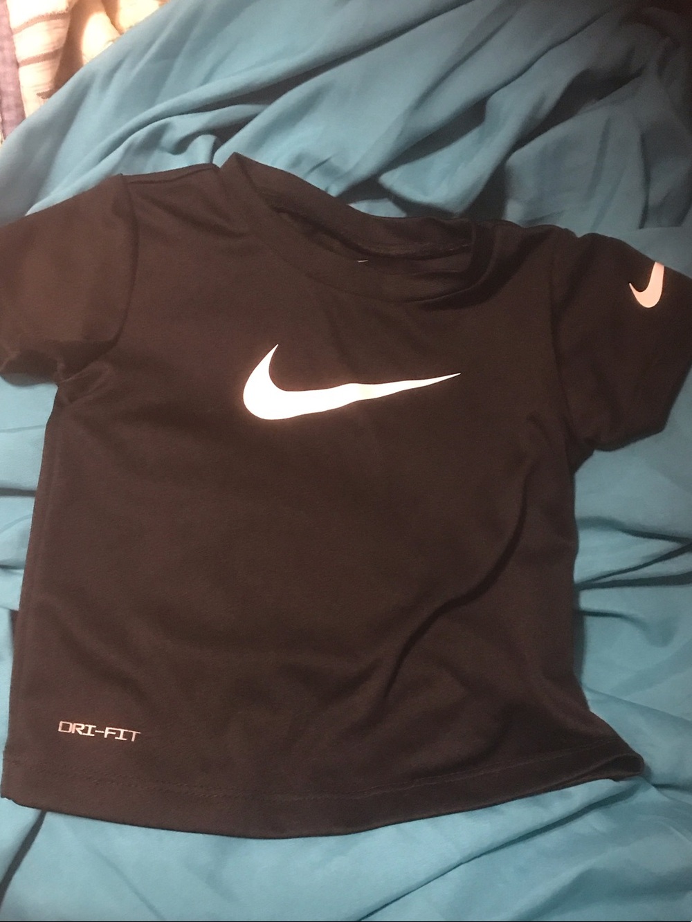Nike Black Short Sleeve Dri-FIT Tee with White Swoosh